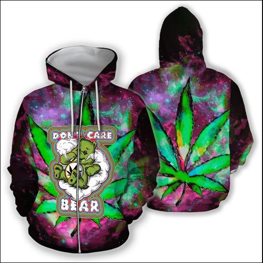 Cannabis don’t care bear 3D hoodie
