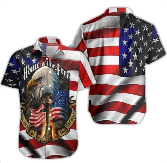 Eagle American home of the free hawaiian shirt