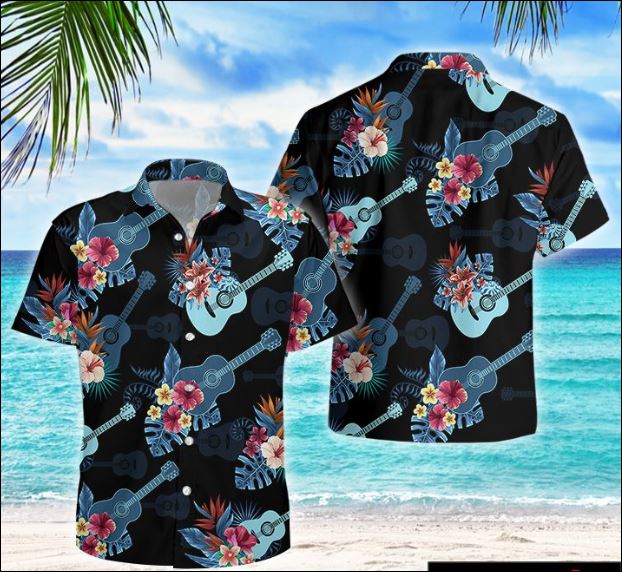 Guitar tropical hawaiian shirt