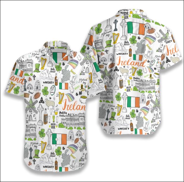 I Love Ireland Doodle hawaiian shirt
