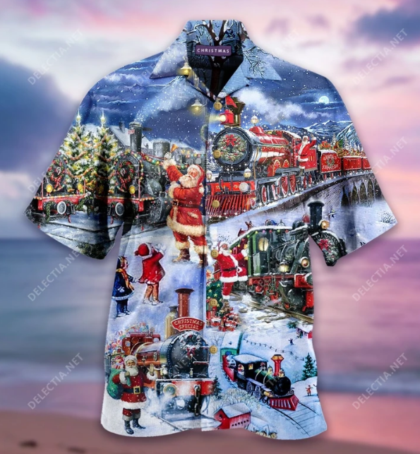 Train to Christmas hawaiian shirt