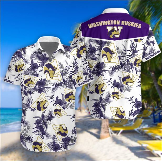 Washington huskies tropical hawaiian shirt