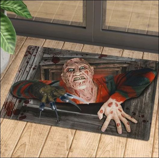 Halloween Freddy Krueger illusion doormat
