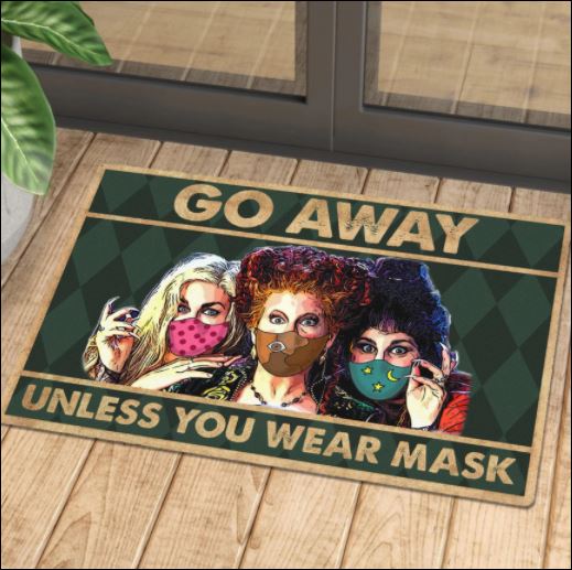 Halloween Hocus Pocus go away unless you wear mask doormat