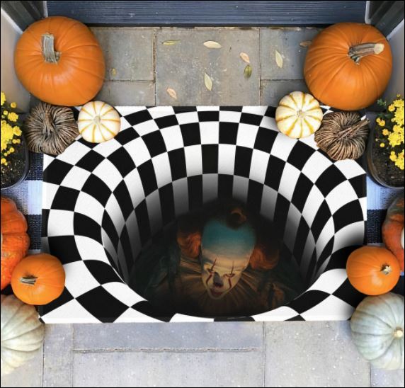 Halloween Pennywise illusion doormat