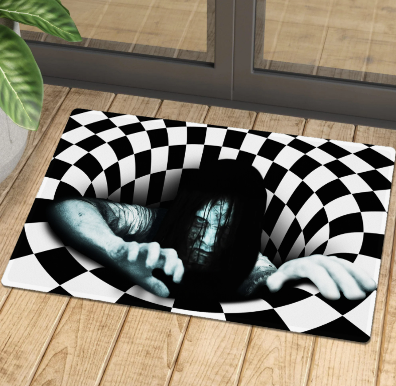 Halloween The Ring illusion doormat