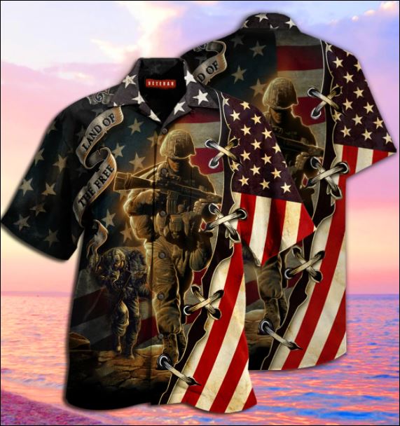 Veteran land of the free hawaiian shirt
