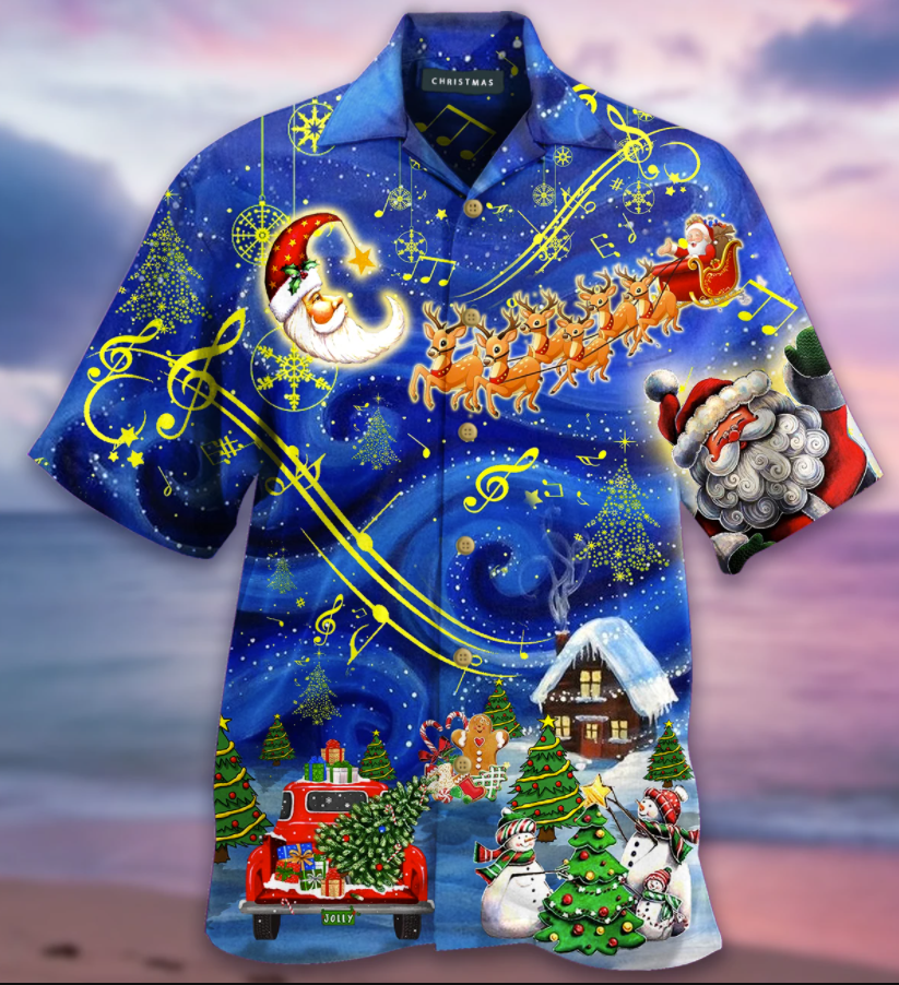 Christmas sky hawaiian shirt