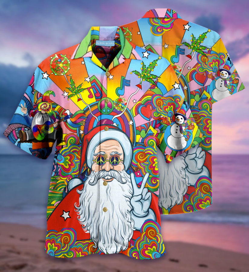 Hippie Santa Claus hawaiian shirt