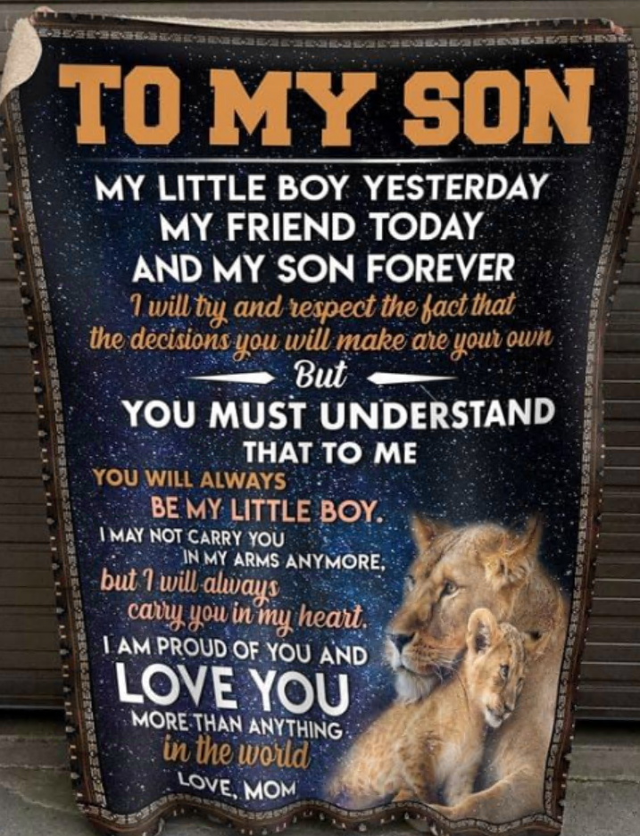 Lion to my son i will always be there to love you mom quilt