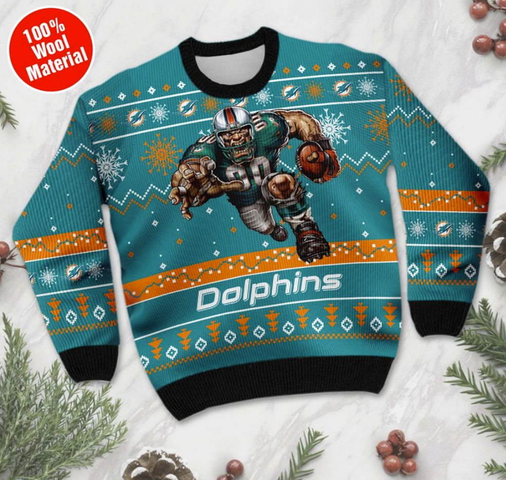 Miami Dolphins ugly sweater