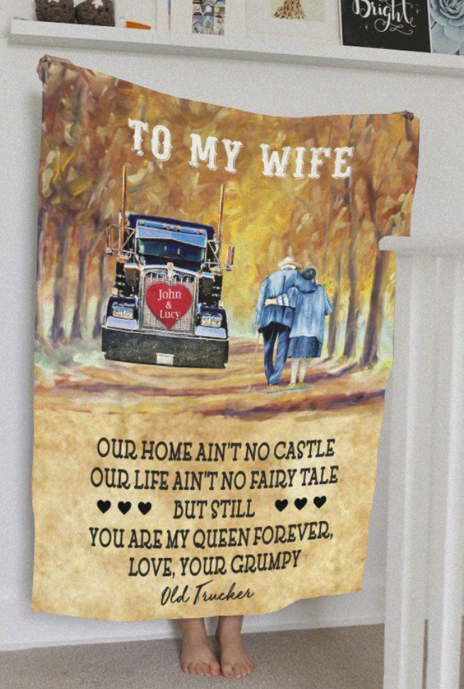 Old biker to my wife our home ain’t no castle quilt