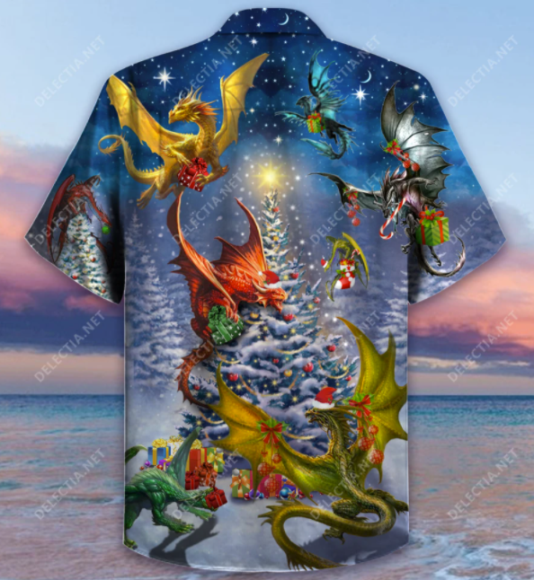 Christmas dragons hawaiian shirt