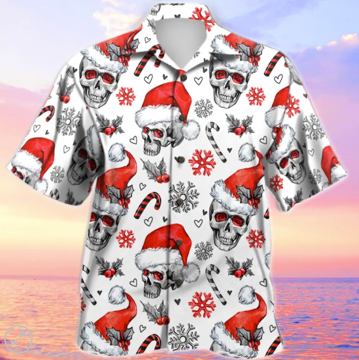 Christmas skull hawaiian shirt