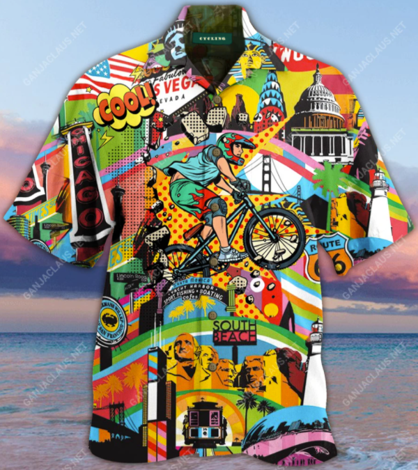 Cycling hawaiian shirt