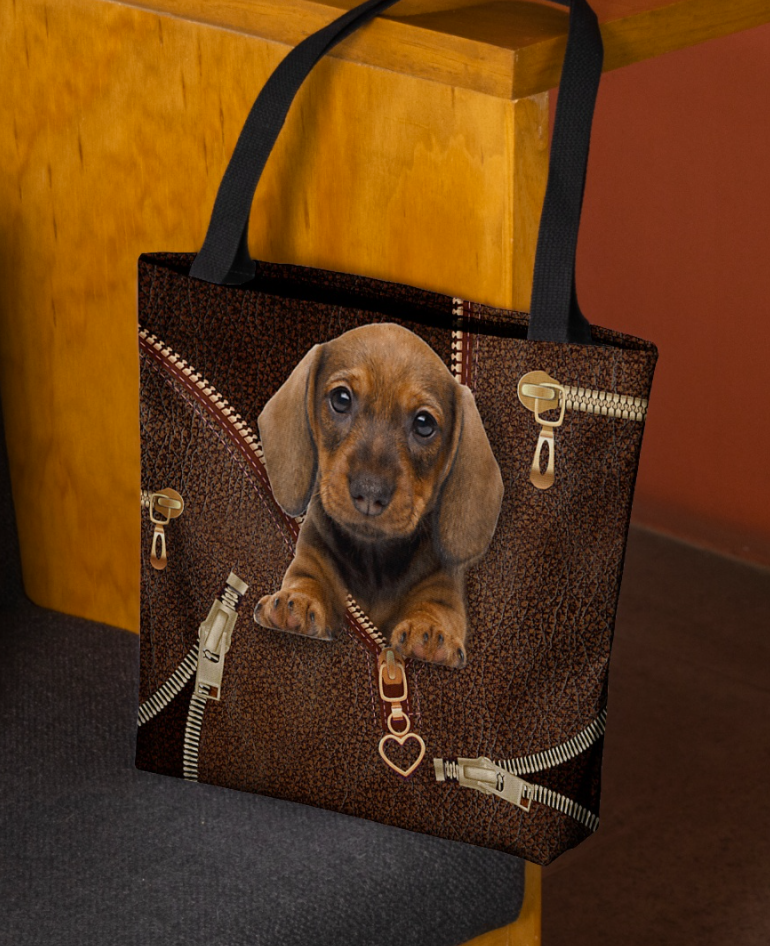 Chihuahua zipper tote bag