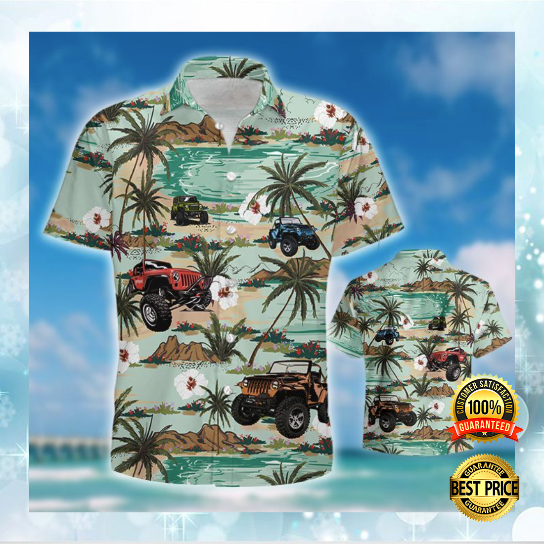 Jeep car hawaiian shirt