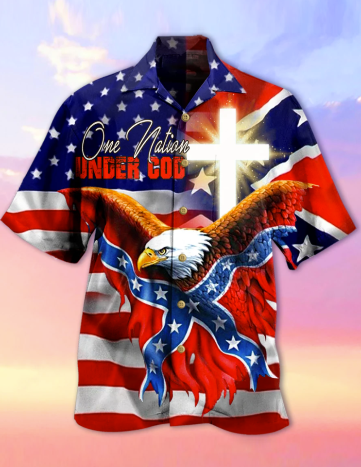 Eagle One nation under God hawaiian shirt