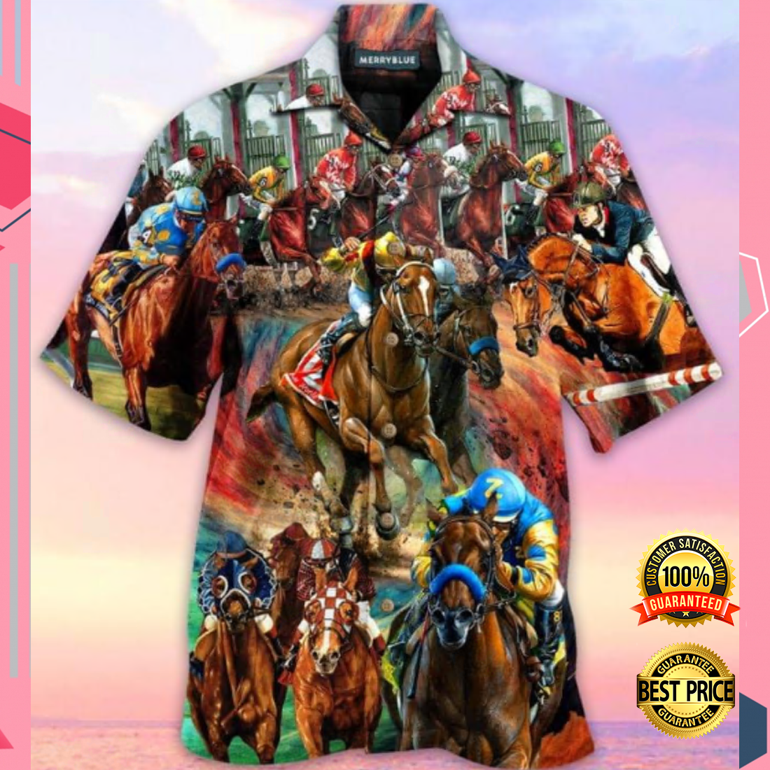 Horse racing hawaiian shirt