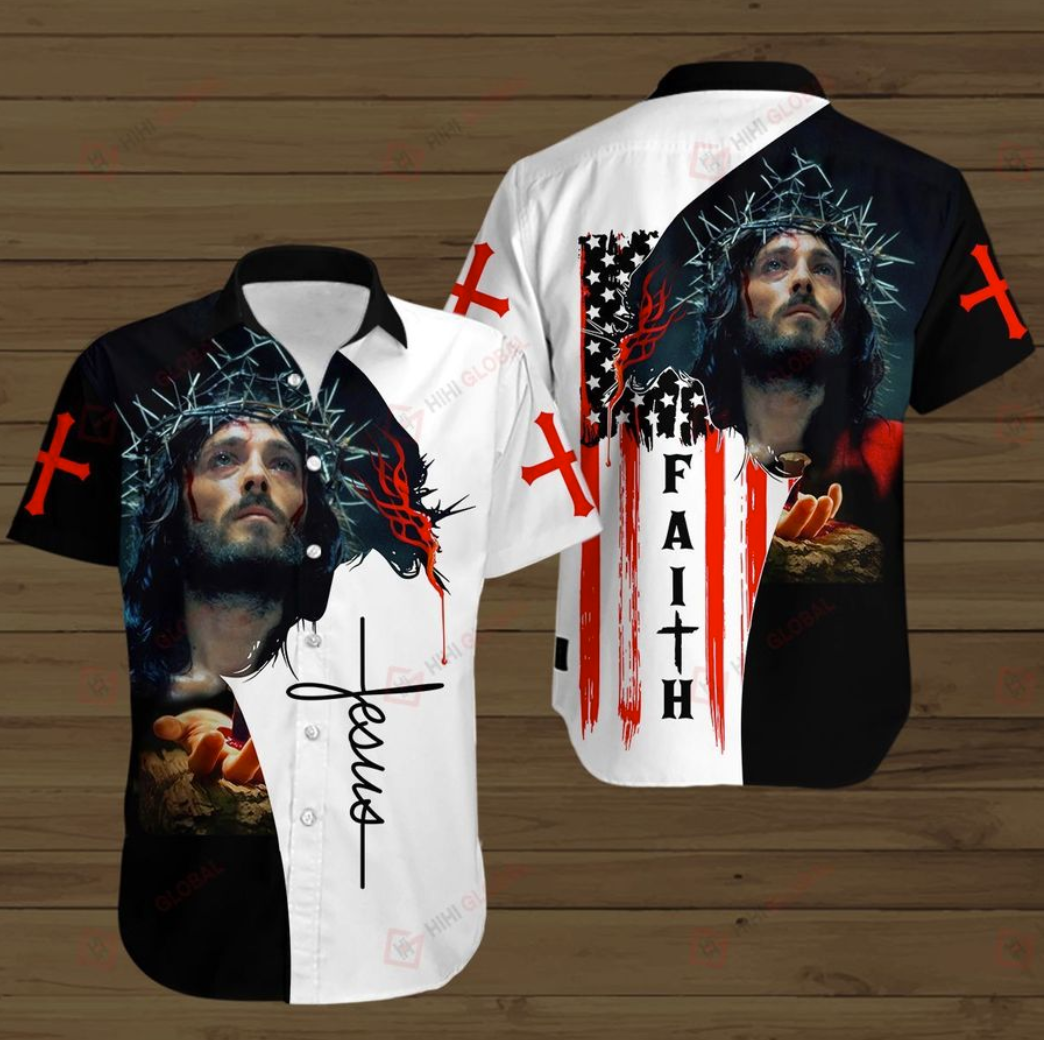 Jesus faith hawaiian shirt