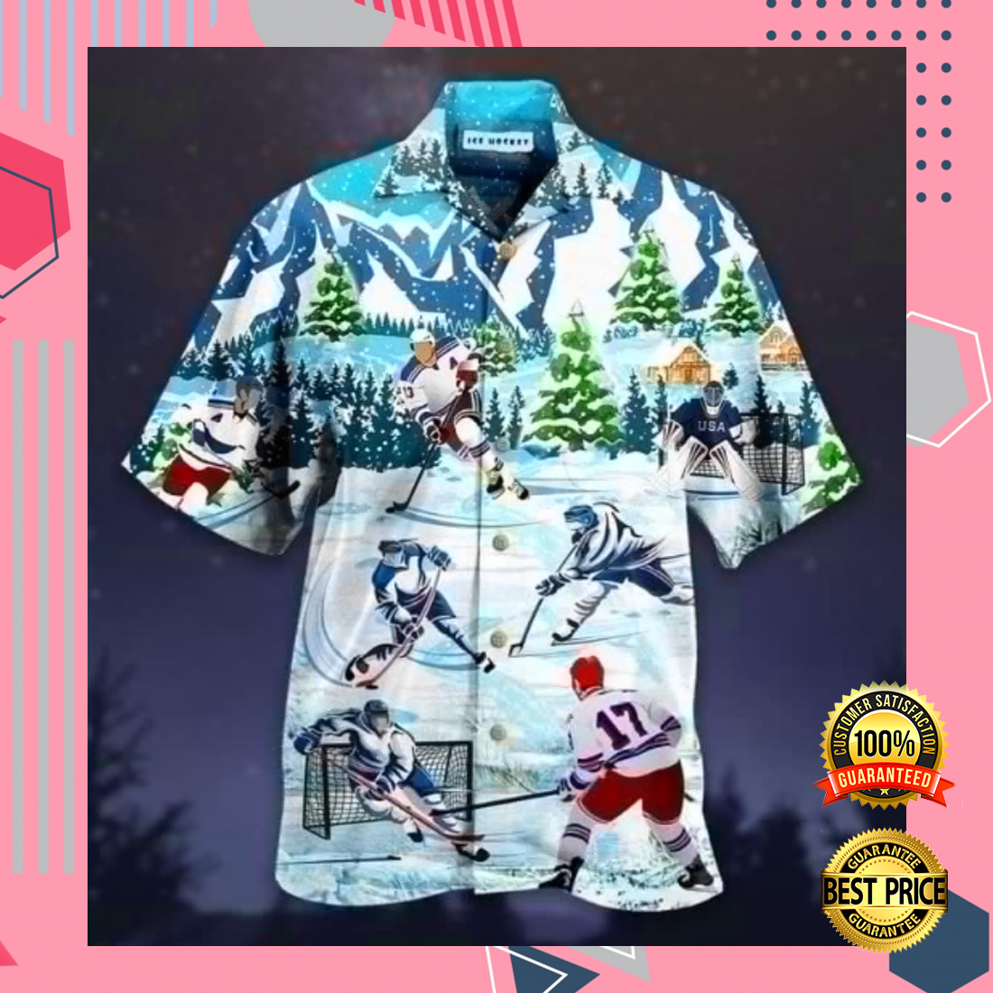 Let’s play ice hockey hawaiian shirt