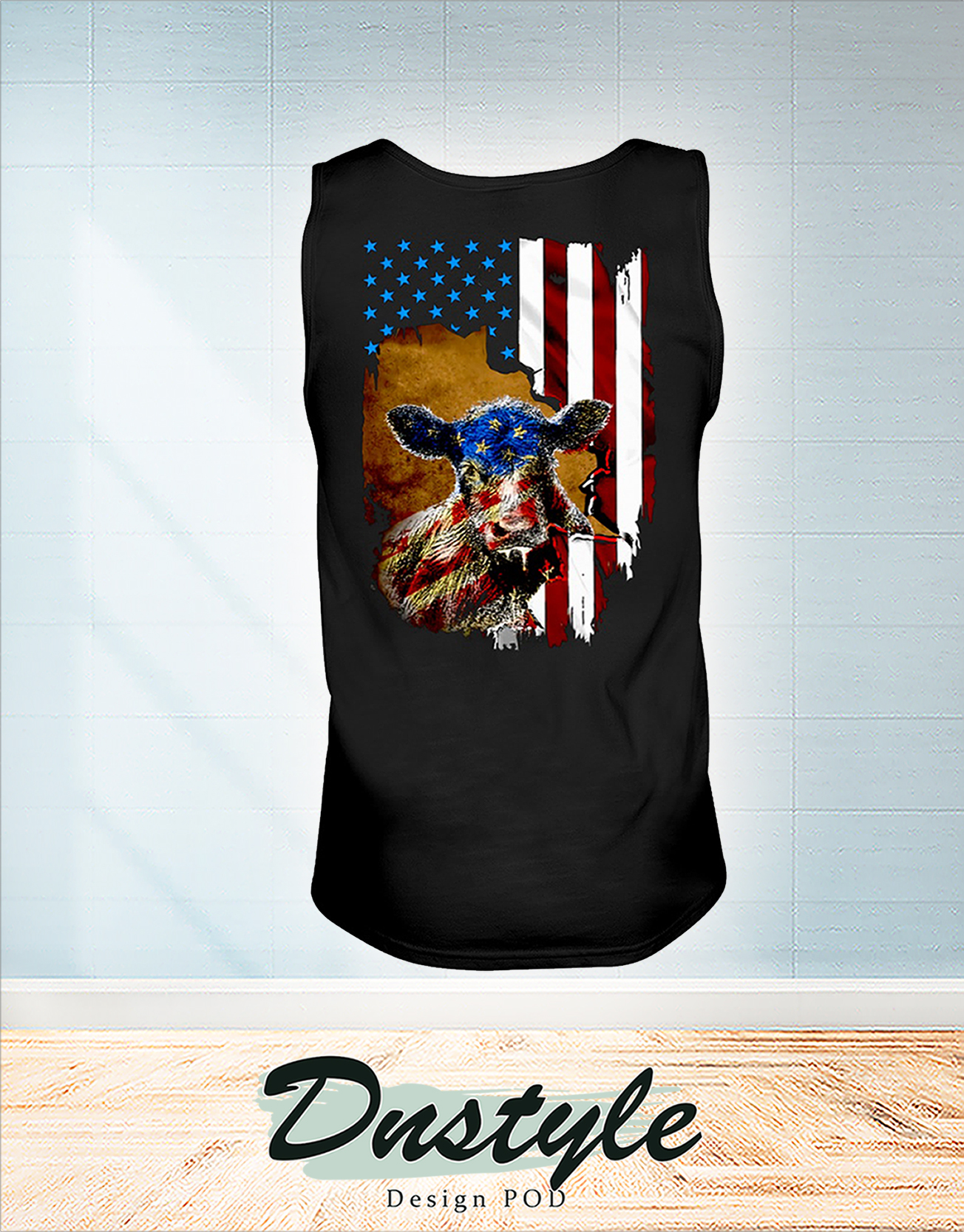 Beef cattle Farmer american flag independence day t-shirt
