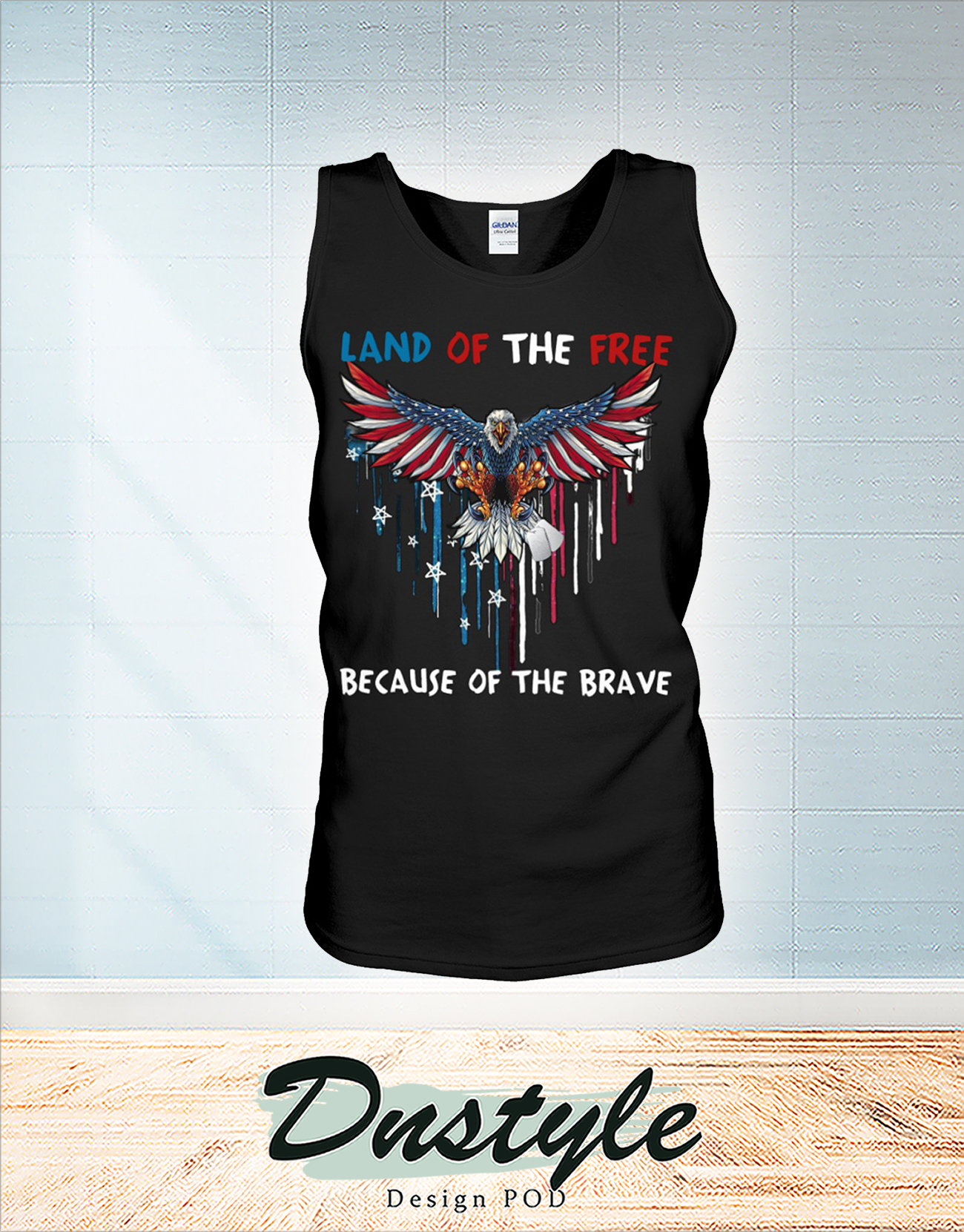Eagle land of the free because of the brave independence day t-shirt