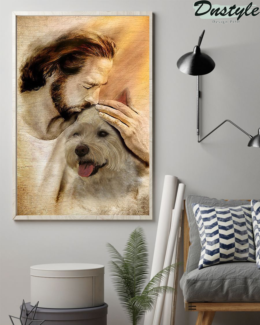 Jesus with lovely Westie poster