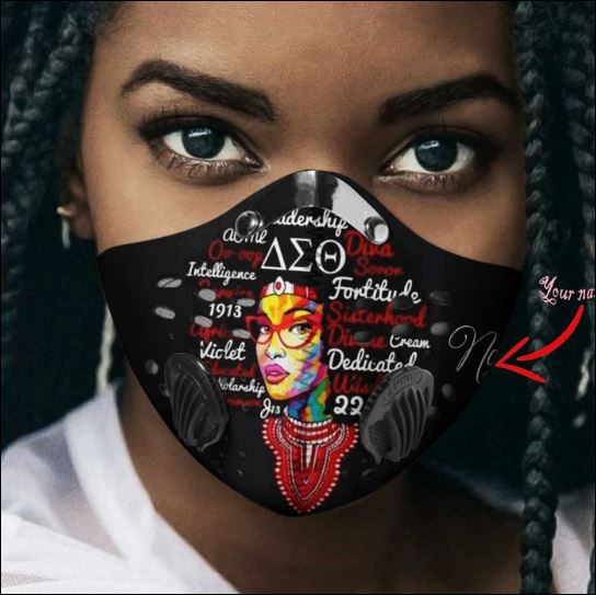 Delta Sigma Theta filter activated carbon Pm 2.5 Fm face mask