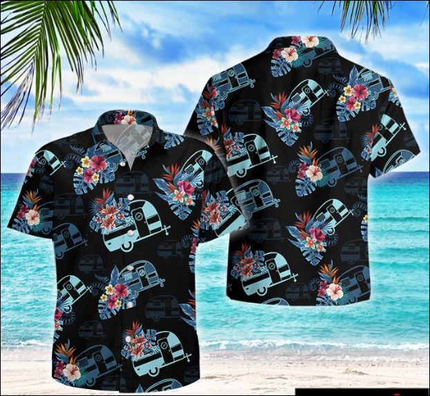 Camping tropical hawaiian shirt