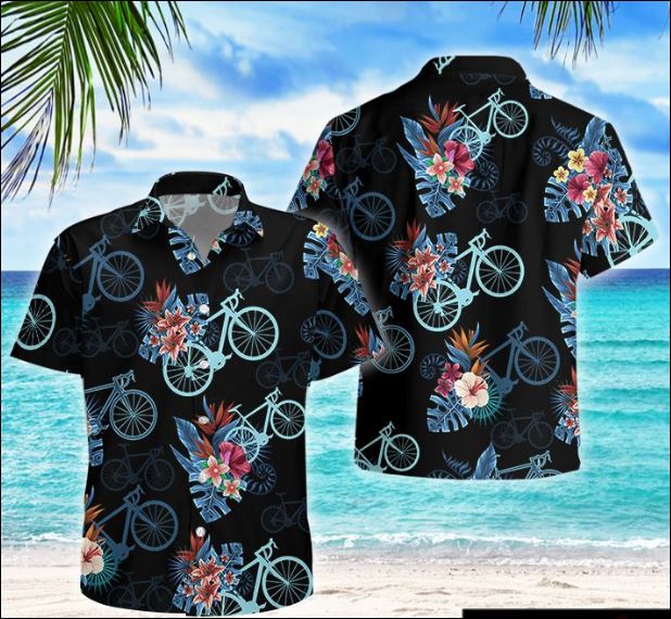 Cycling bike tropical hawaiian shirt
