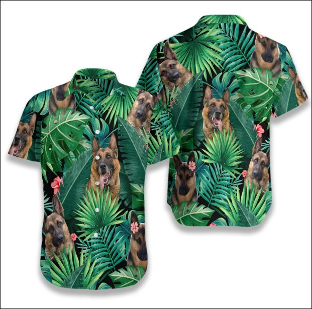 German Shepherd Tropical hawaiian shirt