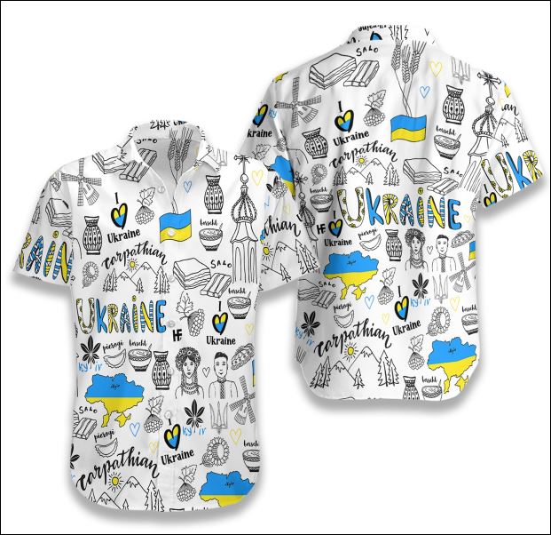 I Love Ukraine Doodle hawaiian shirt