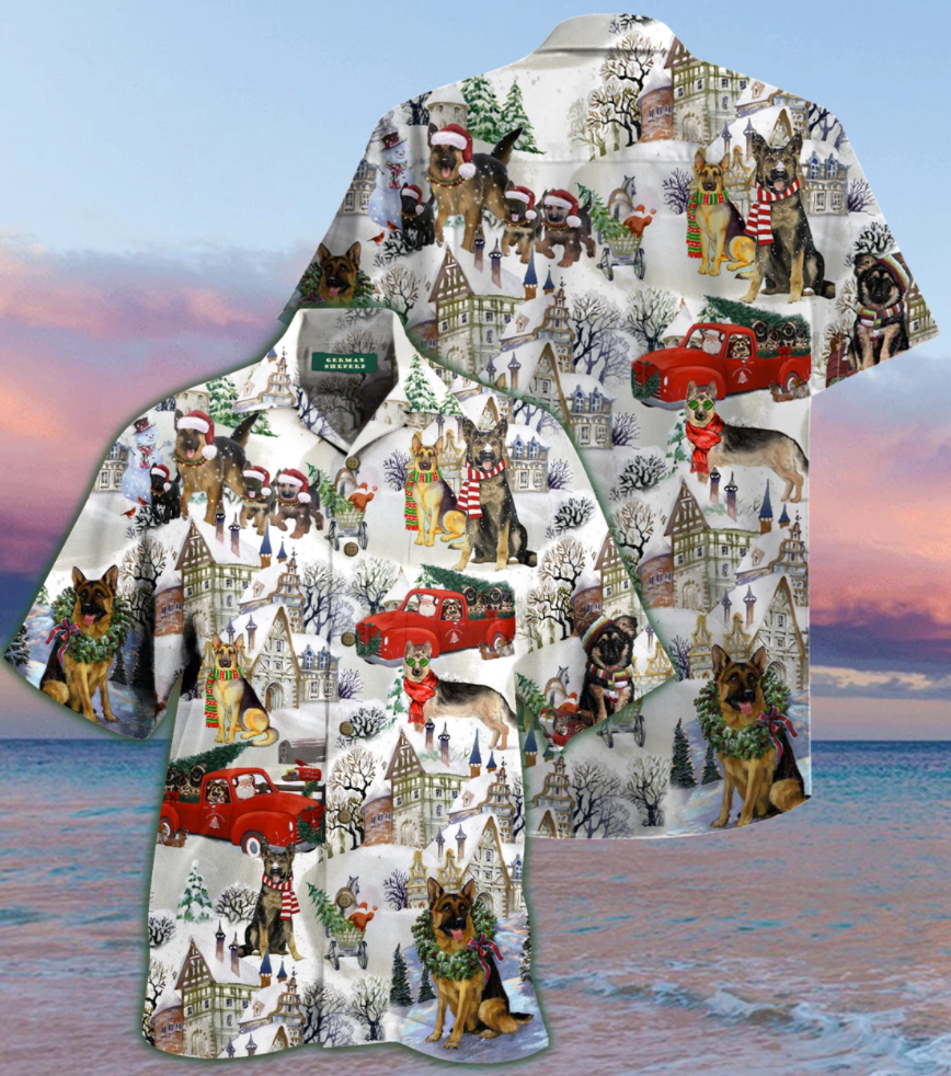 German Shepherds Merry Christmas hawaiian shirt