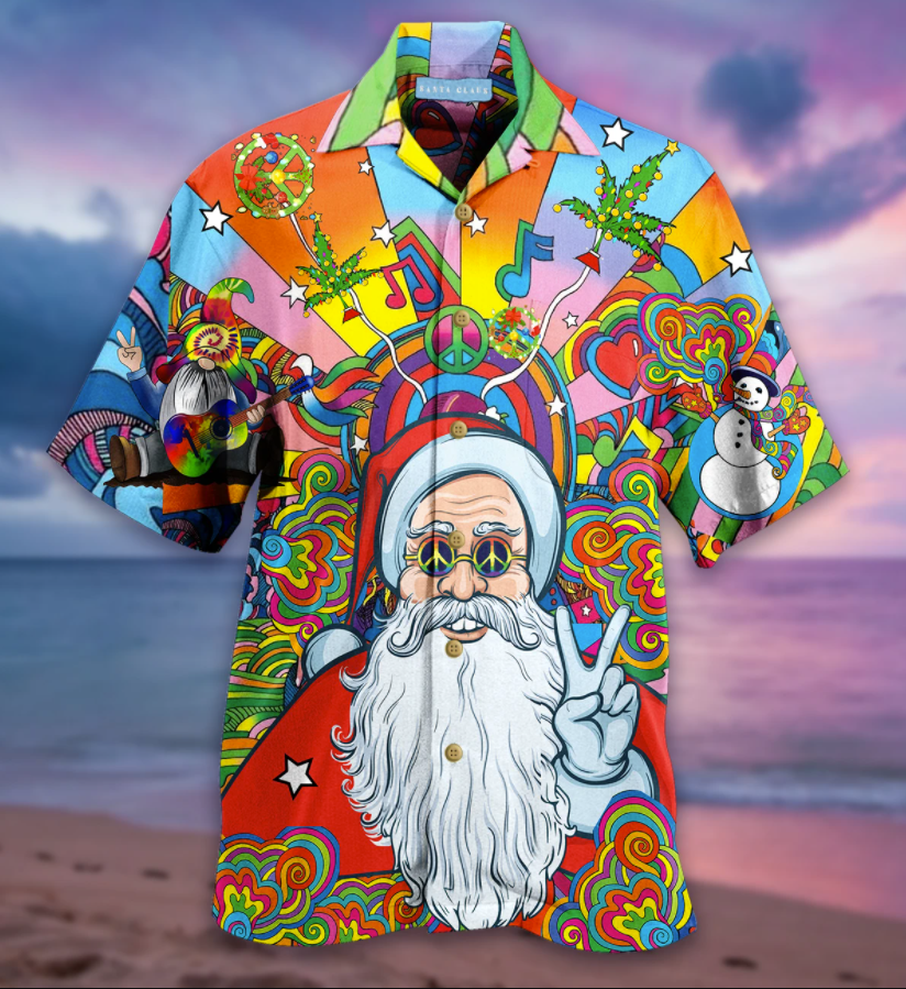 Hippie Santa Claus hawaiian shirt
