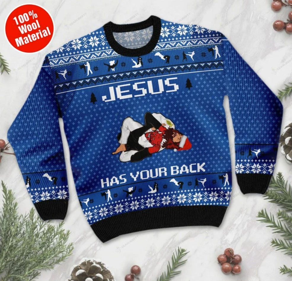 Jesus has your back ugly sweater