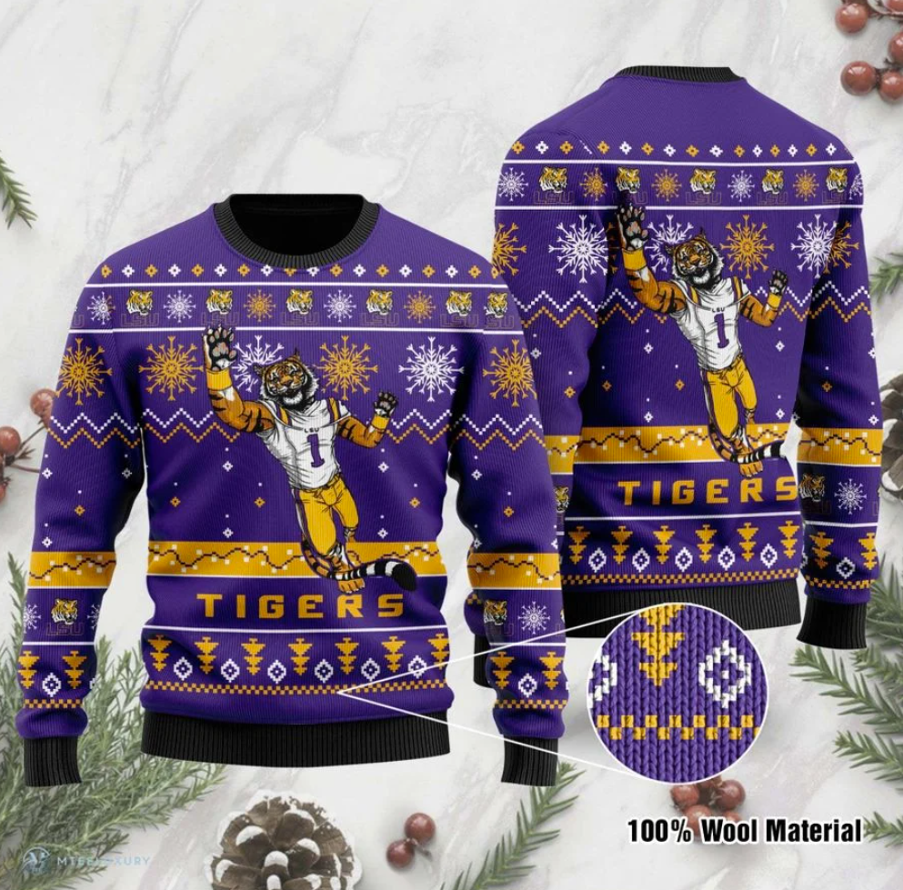 LSU Tigers football ugly sweater