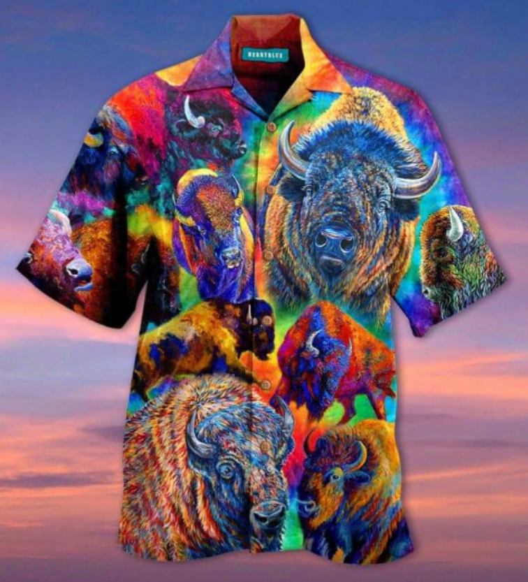 Colorful Bisons hawaiian shirt