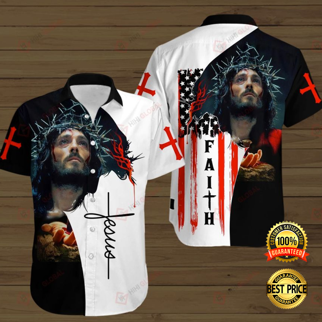 Jesus faith hawaiian shirt