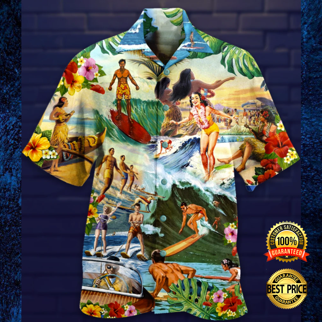 Golf oil painting hawaiian shirt