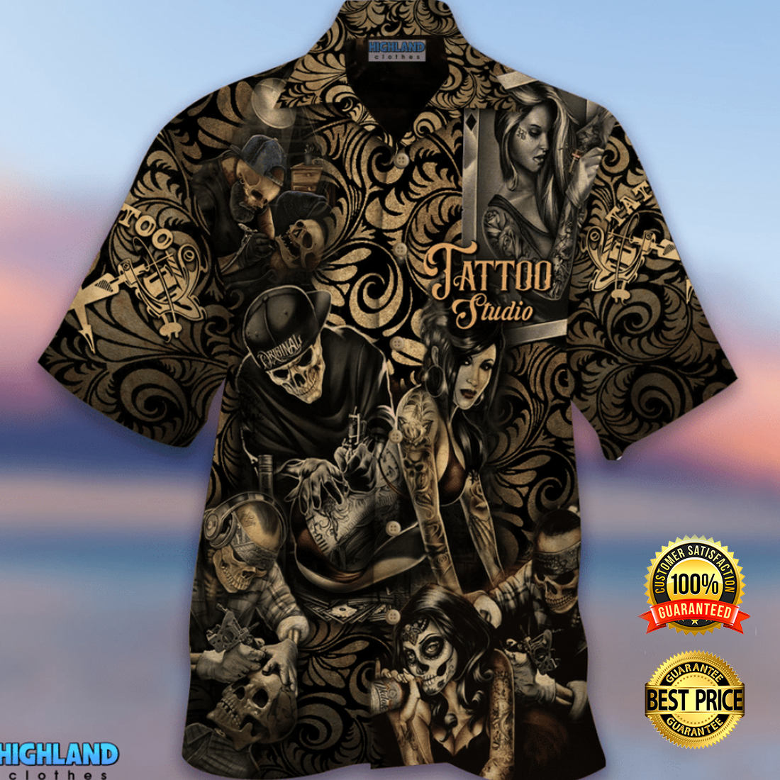 Native skull hawaiin shirt