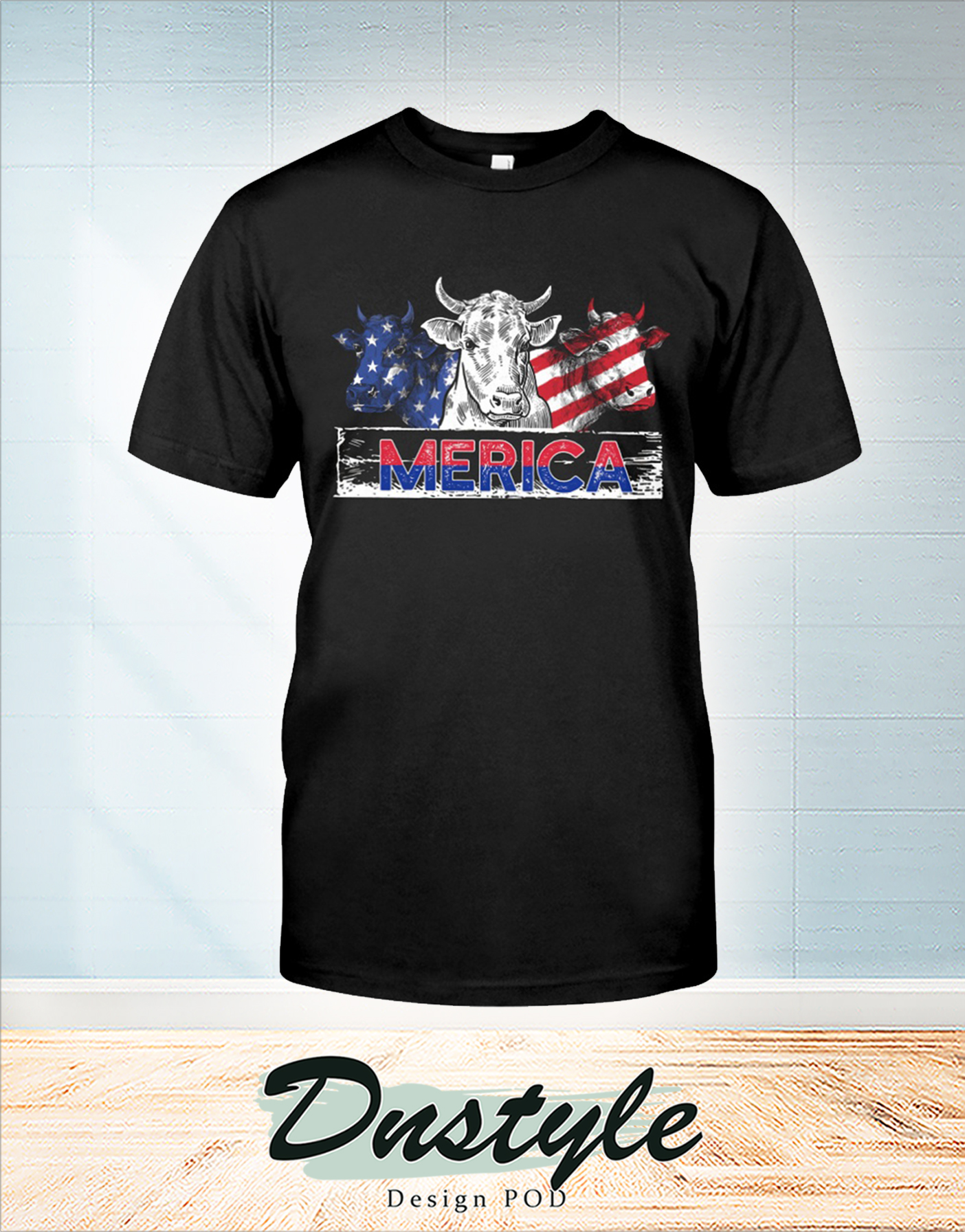 Merica Cow american flag independence day t-shirt
