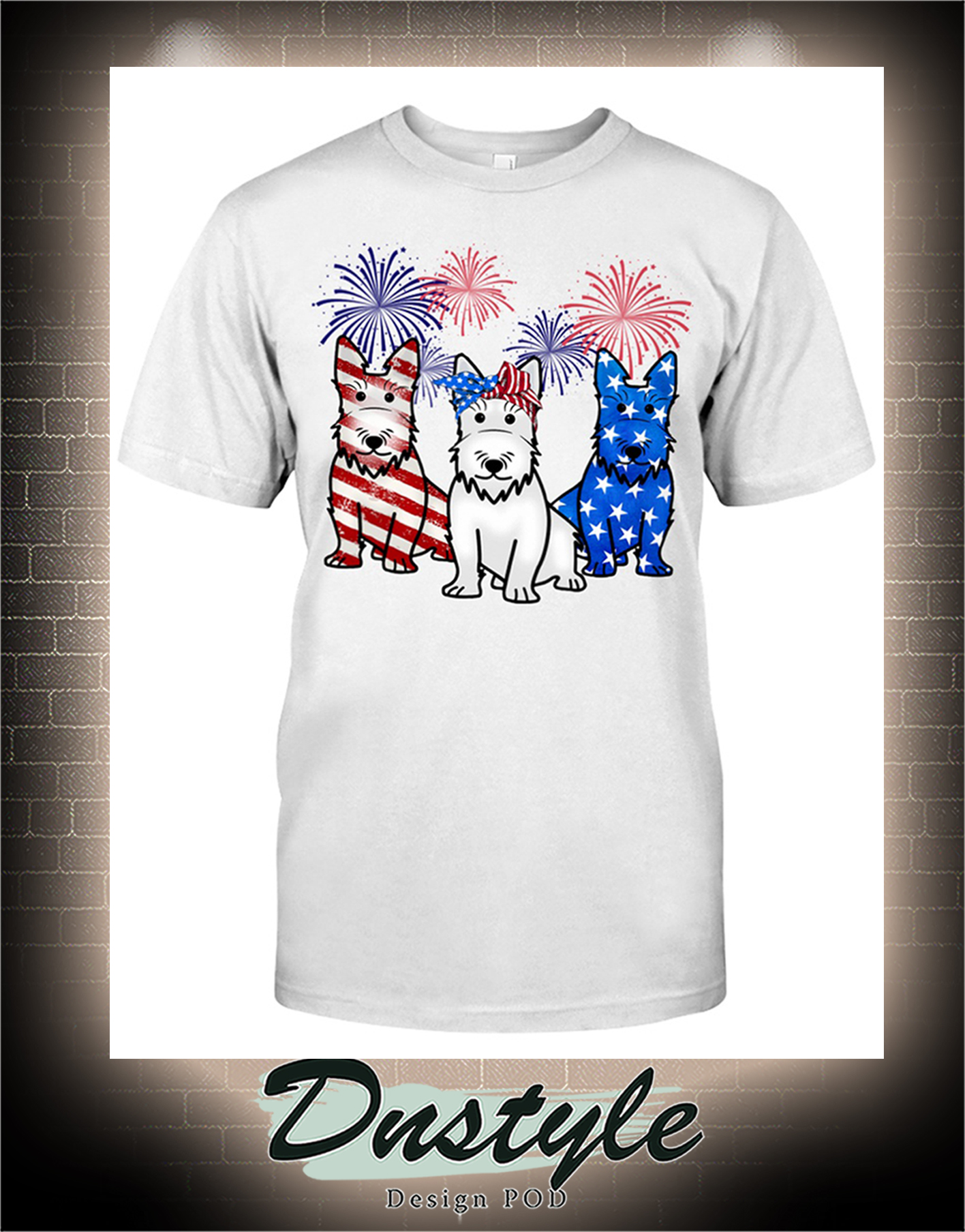 Chihuahua and freedom wings american flag eagle cross independence day t-shirt