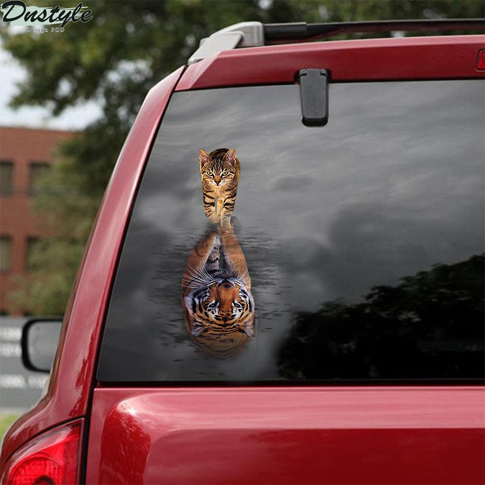 Tuxedo cat crack car sticker cats lover