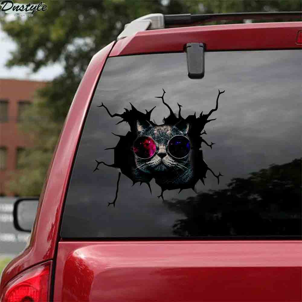 Bristish shorthair flipping you off car decal sticker