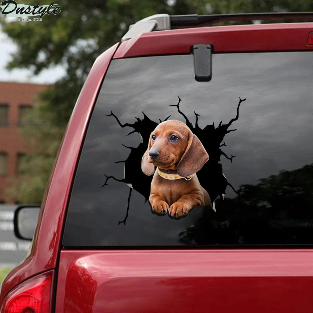 Labrador golden retriever crack car decal sticker