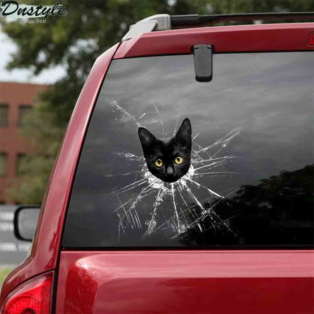 Funny cat lick my ball crack car decal sticker cats lover