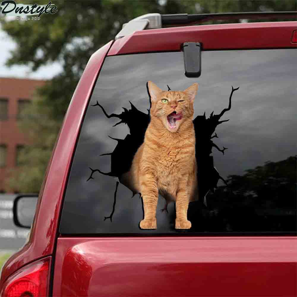 Calico cat crack car decal sticker