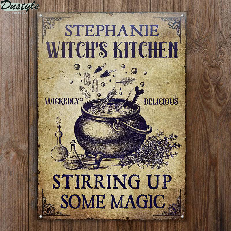 Black hat society for fine witches metal sign